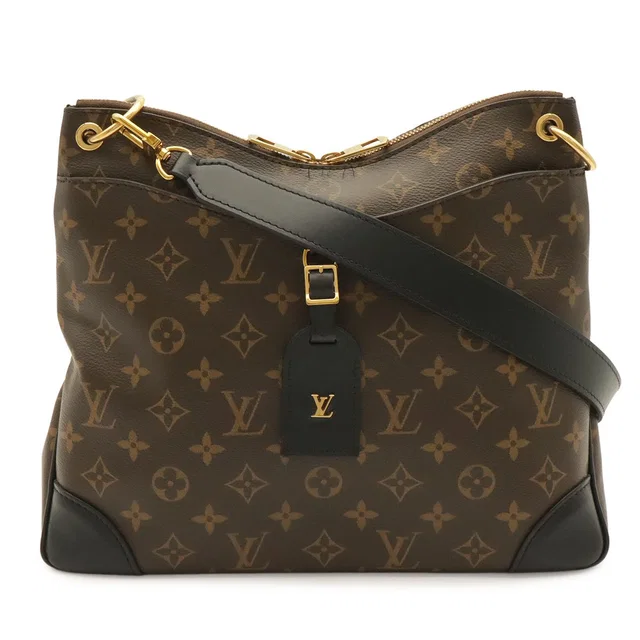 Louis Vuitton Monogram Odeon NM MM Shoulder Bag Crossbody Leather Noir Black in Black Leather from The Reluxe