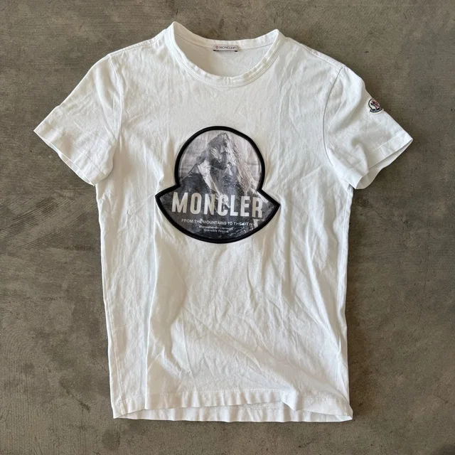 Moncler From The Mountains To The City Graphic Logo T-Shirt White in white|gray from Poshmark