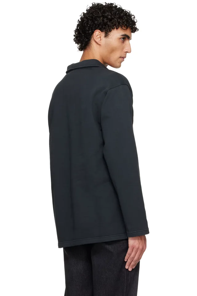 A.P.C. Black Long-Sleeve Polo, photo 3 of 4 from SSENSE