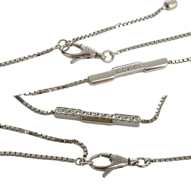Gucci Link To Love Au750 White Gold Diamond Necklace in Silver 18K White Gold (Au750) from LuxUness, photo 2 of 4