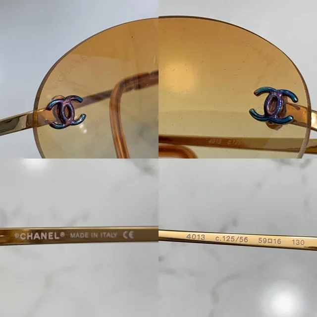 Chanel Women's Sunglasses - Orange in orange from Depop, photo 2 of 4
