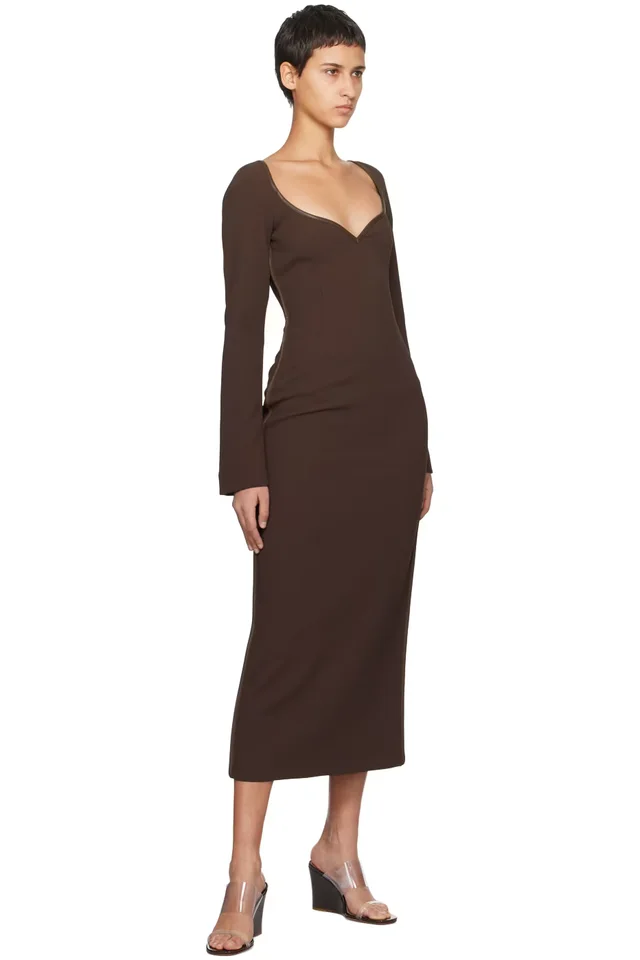 Paris Georgia Brown Fabienne Midi Dress, photo 4 of 4 from SSENSE
