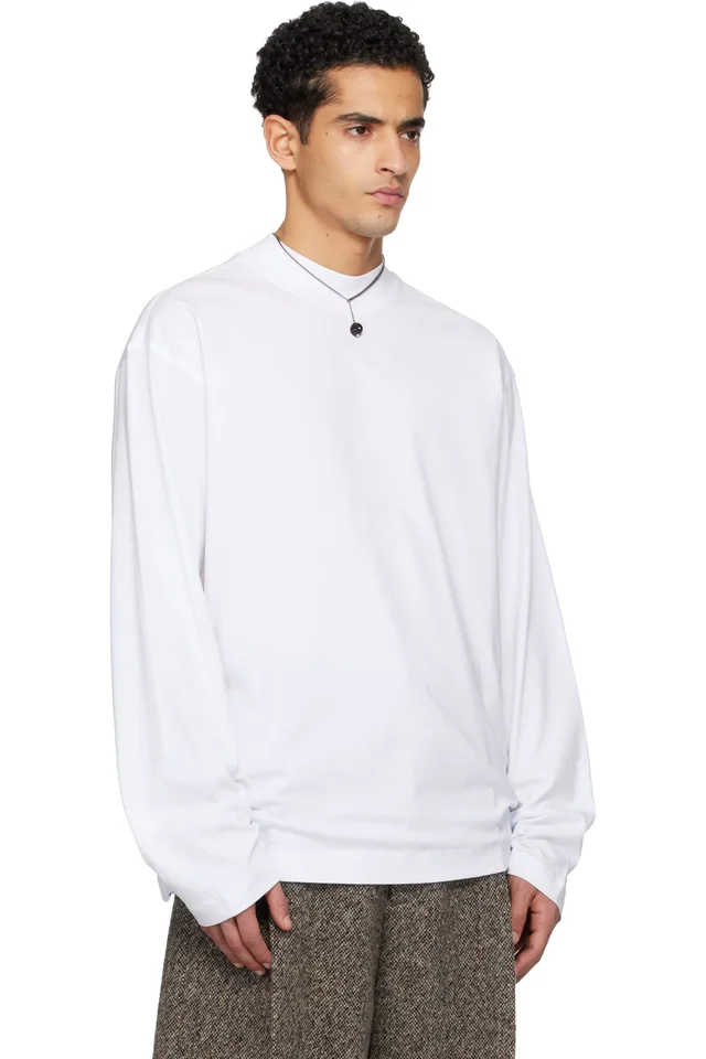 Dries Van Noten White Long Sleeve T-shirt, photo 2 of 4 from SSENSE