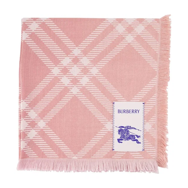 Burberry Scarf — Pink Wool Scarfs in Pink Wool from HEWI