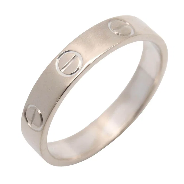 Cartier Mini Love Ring Au750 White Gold Ring Size 11.5 in White from LuxUness