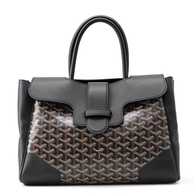 Goyard Saigon Tote Bag BlackSAIGOCMMLTY01CL01P Leather in Leather from GALLERY RARE