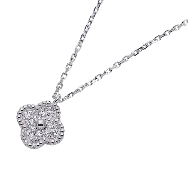 Van Cleef & Arpels Necklace Sweet Alhambra 18k White Gold Diamond White in White from The Reluxe
