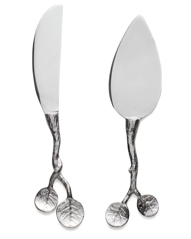 Michael Aram 2pc Botanical Leaf Cheese Knife Set, image 1 of 1 from Rue La La