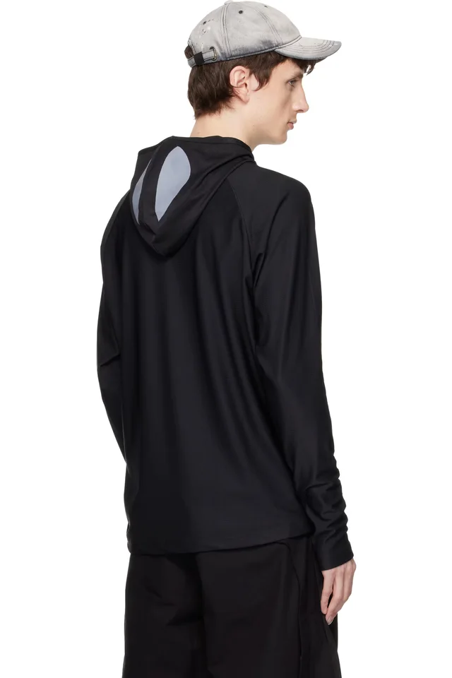 FFFPOSTALSERVICE Black Emishi Long Sleeve Hoodie, photo 3 of 3 from SSENSE