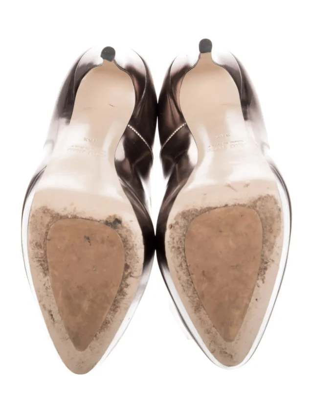 Miu Miu Patent Leather Pumps in brown|red Patent leather from The RealReal, photo 5 of 5