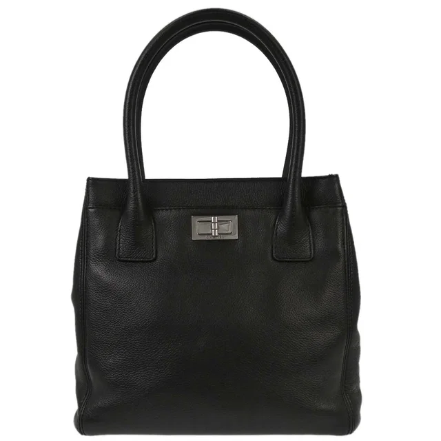 Chanel 2005-2006 Black Calfskin Mademoiselle Lock Executive Tote Bag in Black Calfskin from AMORE Vintage Tokyo