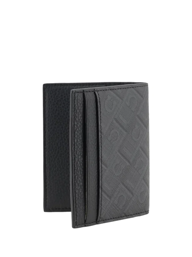 Ferragamo Grained Leather Card Case — Gray Calf (bos Taurus) Cases in Grey Caviar leather from HEWI