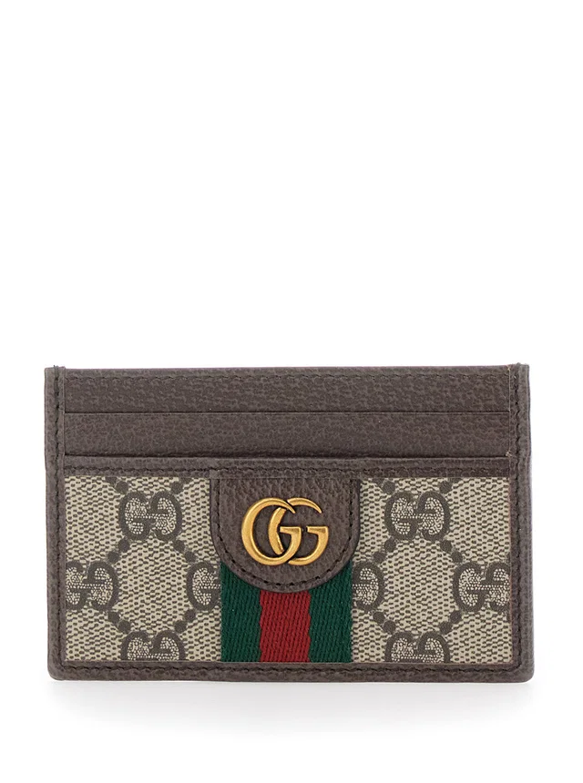 Gucci Ophidia Card Case — Beige Polyurethane Cases in Beige Canvas from HEWI