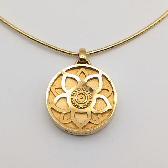 Hermès Lotus Necklace Gold in Gold from The Reluxe
