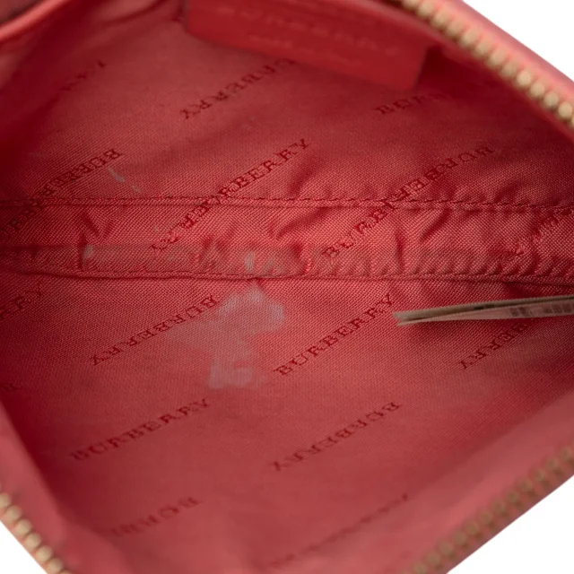 Beige Burberry Haymarket Check Nylon Peyton Clutch in Beige Nylon from Designer Revival, photo 4 of 7