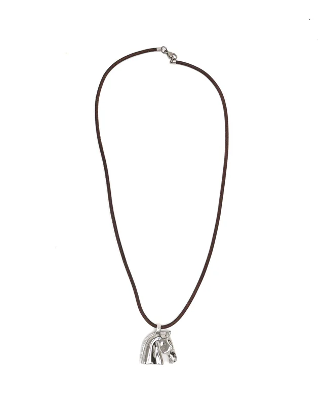 Hermès Cheval Horse Necklace in Leather from A Retro Tale, photo 2 of 5