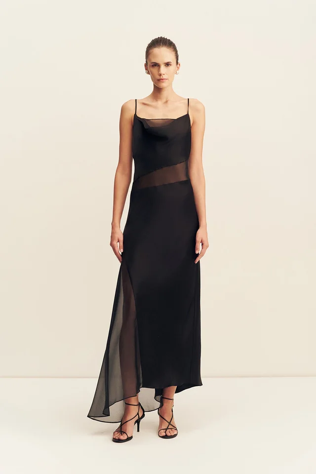 Shona Joy IZA SILK CONTRAST MAXI DRESS - BLACK from Shona Joy, photo 1 of 1