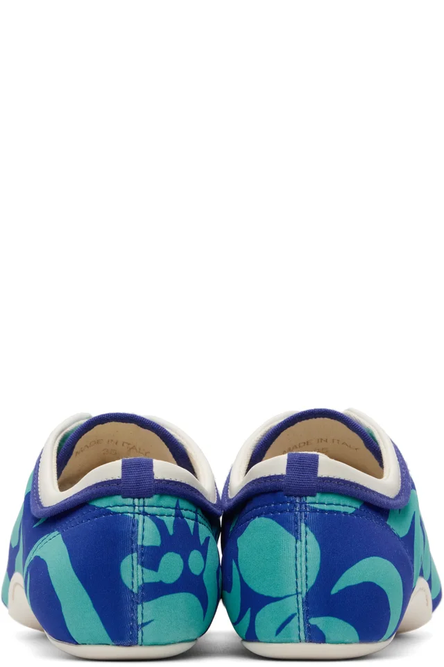 Dries Van Noten Blue Soft & Slim Climbing Ballerina Sneakers, photo 2 of 5 from SSENSE