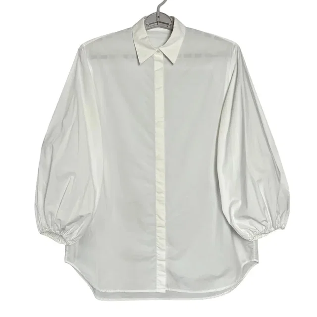 The Row Puff Sleeve Button Up Shirt White Size 4 Cotton in white Denim from Grailed