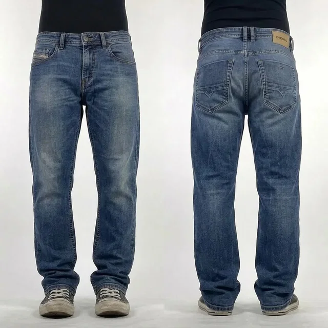 Vintage Y2K Diesel Skinny Euro 2000s Whiskered Cyber Jeans in blue from Grailed
