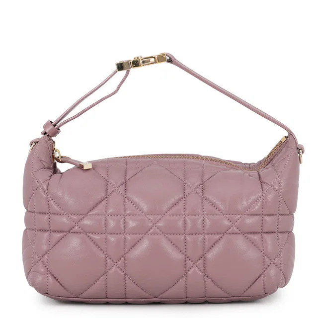 Dior Travel Nomad Pouch Macro Cannage PeonyPinkS5554OMIG_M81P Calf Leather Size Medium in Calfskin from GALLERY RARE