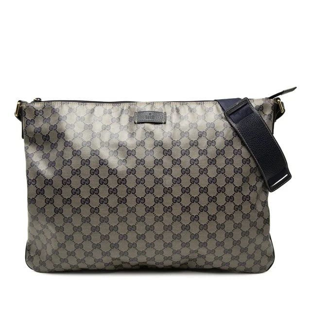 Beige Gucci GG Crystal Crossbody in Beige Coated canvas from Designer Revival