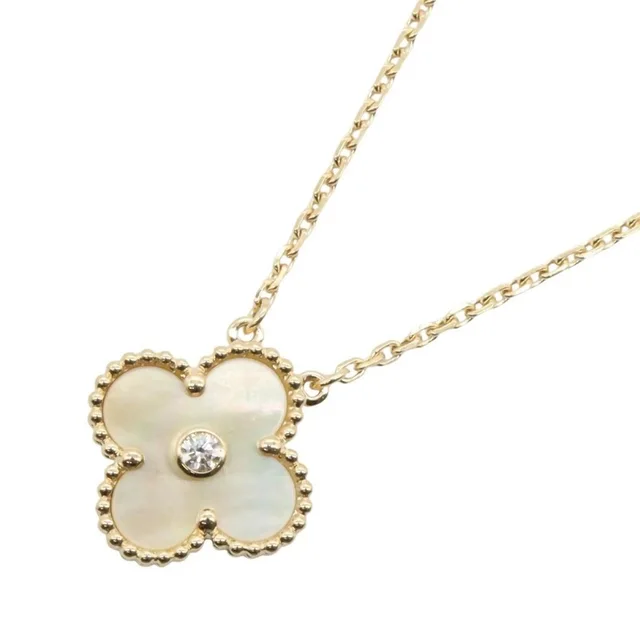 Van Cleef & Arpels Vintage Alhambra Yellow Mother-Of-Pearl 1pd Necklace Jewelry 18k (Yellow Gold) Diamond Women's… in multicolor from Grailed