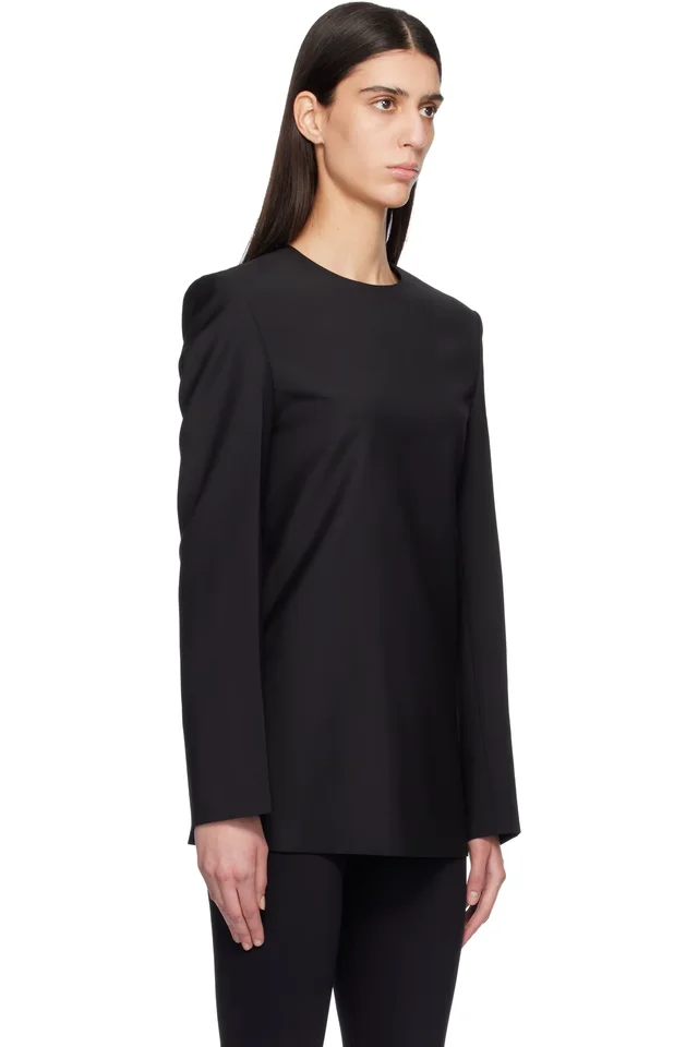 TOTEME Black Tailored Dinner Blouse, photo 2 of 4 from SSENSE