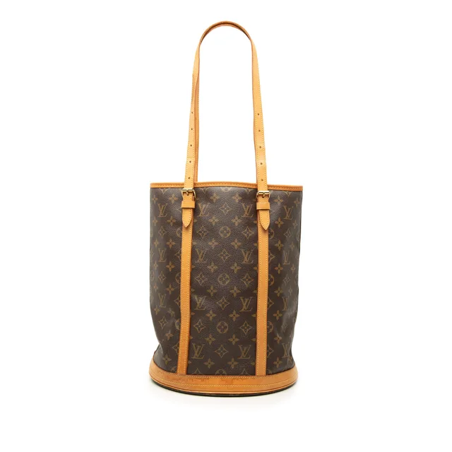 Brown Louis Vuitton Monogram Bucket GM in Brown Coated canvas from Designer Revival
