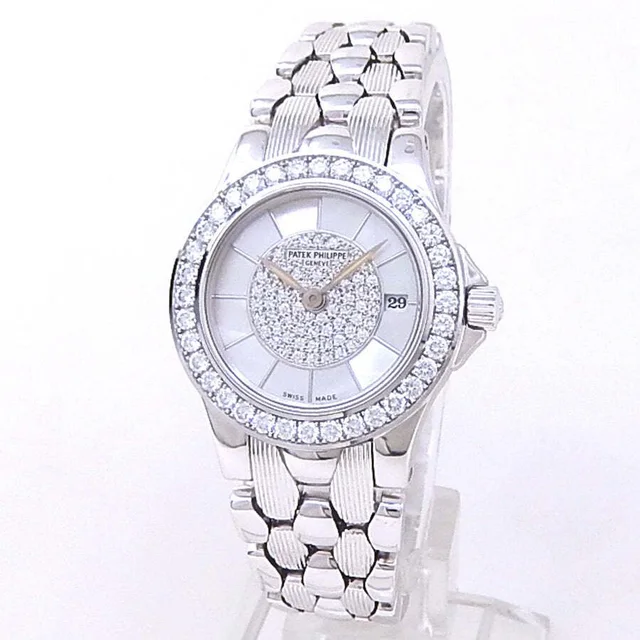 Patek Philippe Neptune Quartz Diamond Ladies Watch 4881/110G in gold|white from Jomashop.com