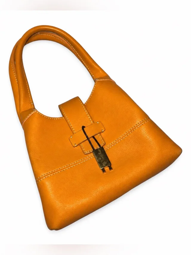 Loro Piana Vintage Orange Leather Mini Handbag | Top Handle | Italian Luxury in orange Leather from Poshmark