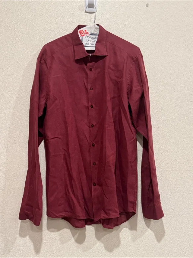 Etro Men's Dress Shirt In Deep Burgundy in red from Poshmark, photo 1 of 1