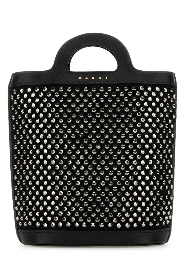 Marni Clutch — Black in Black Suede from HEWI