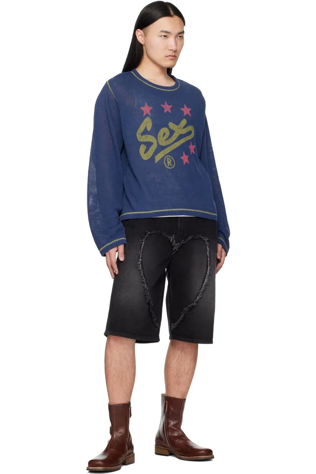 Carne Bollente SSENSE Exclusive Black Love Denim Shorts, photo 4 of 4 from SSENSE