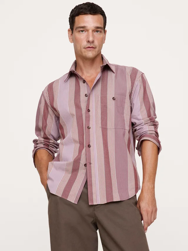 Banana Republic Relaxed-Fit Washed Cotton Poplin Shirt in Pink from Banana Republic (Canada), photo 1 of 1