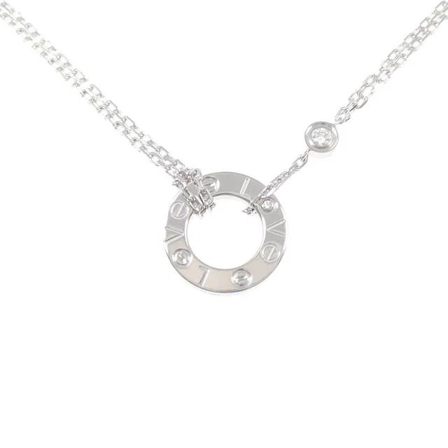 Cartier Love Au750 White Gold Diamond Necklace in White from LuxUness
