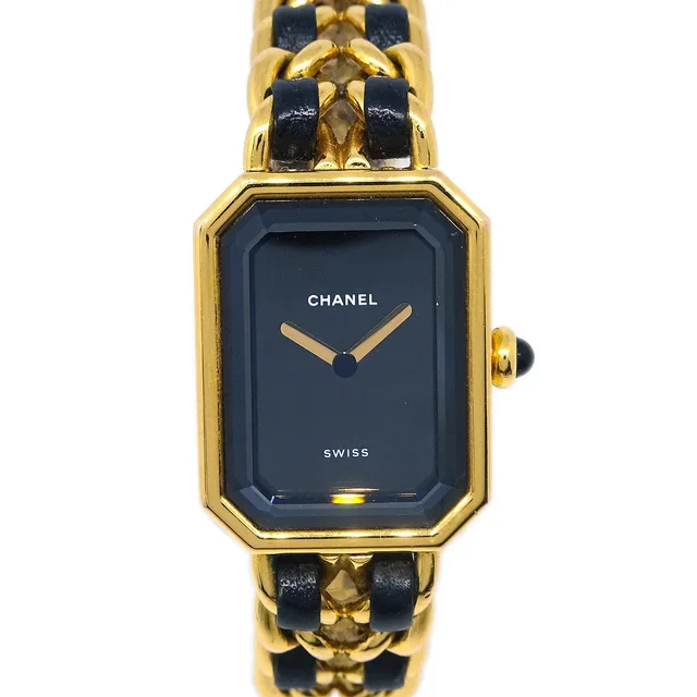 Chanel Premiere Quartz Watch Gold #M in Gold Leather from AMORE Vintage Tokyo