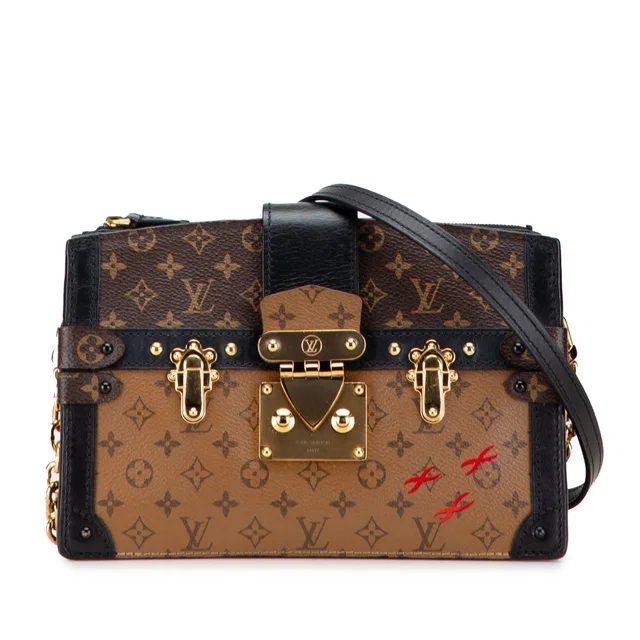 Black Louis Vuitton Monogram Reverse Trunk Clutch Crossbody Bag in Black Coated canvas from Designer Revival