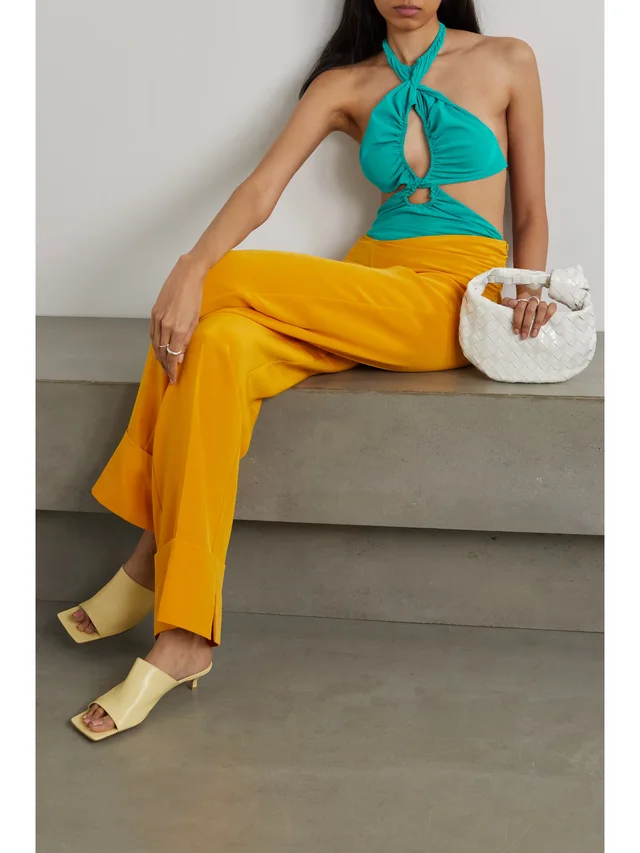 SUPRIYA LELE Backless cutout ruched mesh halterneck bodysuit in Blue, photo 2 of 2 from NET-A-PORTER (Canada)