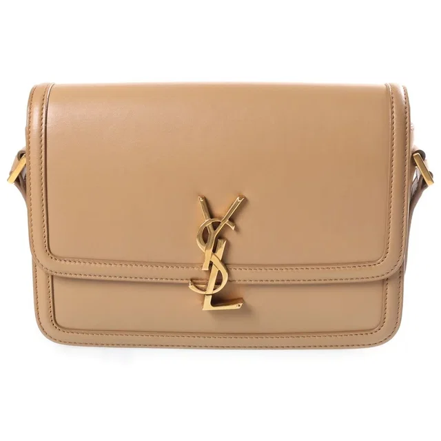 Saint Laurent Solferino Medium Shoulder Bag Calfskin Brown in Brown Calfskin from The Reluxe
