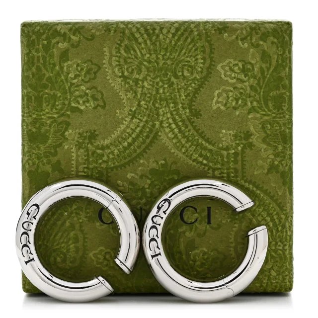 Gucci Metal Speculum Majus Cuff Earrings Silver in Silver from FASHIONPHILE, photo 5 of 5