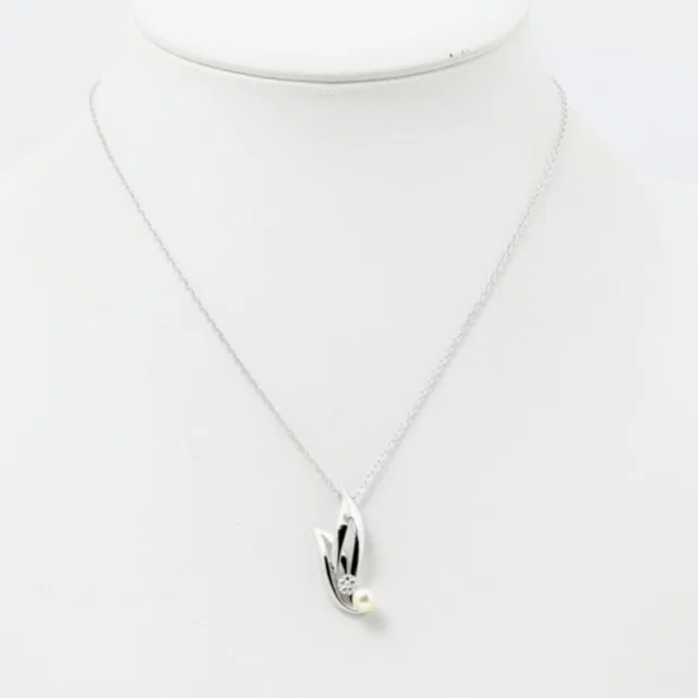 Mikimoto Akoya Pearl Necklace Sterling Silver Authentic Coquette Bridal in gray|silver|white from Poshmark