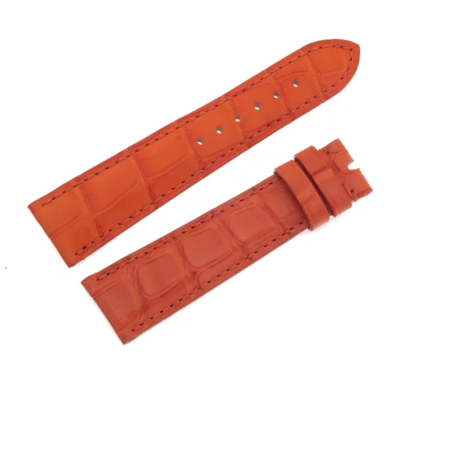 Chopard orange alligator watch band (19 x 16). 19 mm width by the lug end and 16 mm width by the… in Orange Crocodile from Gray And Sons