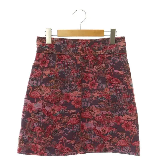 Miu Miu Flamingo Gobelin Weave Skirt Flare Knee-Length Purple 40 in Purple Resin from The Reluxe