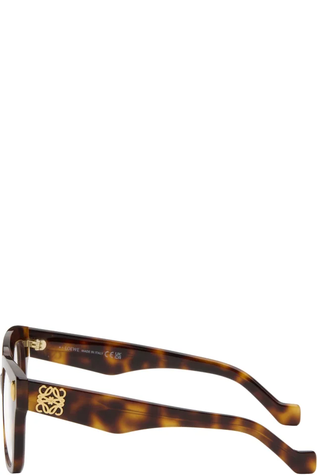 LOEWE Brown Anagram Glasses, photo 3 of 4 from SSENSE