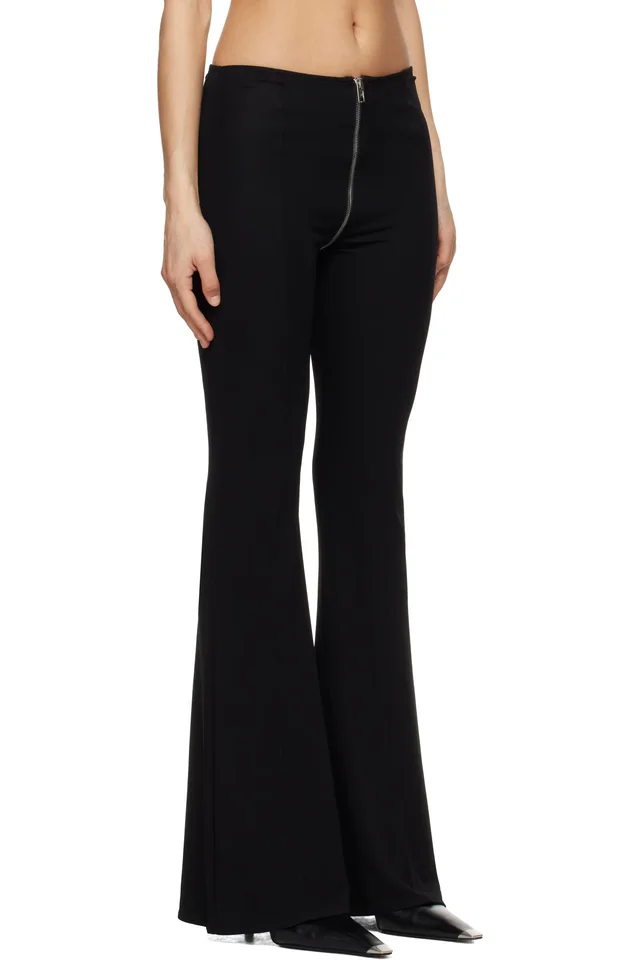 Alexander Wang Black Mid-Rise Zipper Trousers, photo 2 of 4 from SSENSE