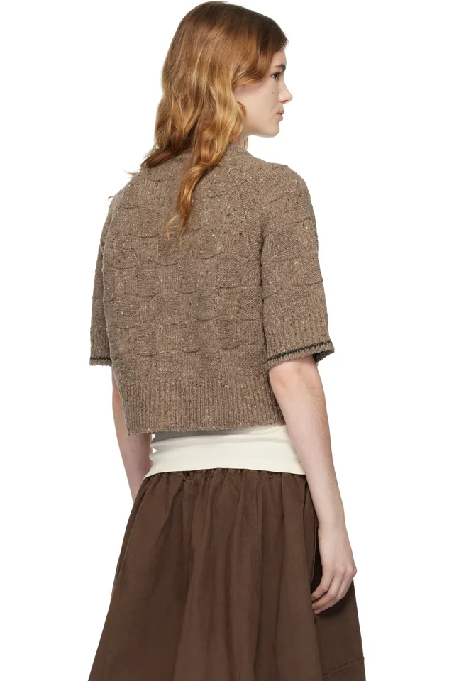 YMC Brown Kwai Knit Cardigan, photo 3 of 3 from SSENSE