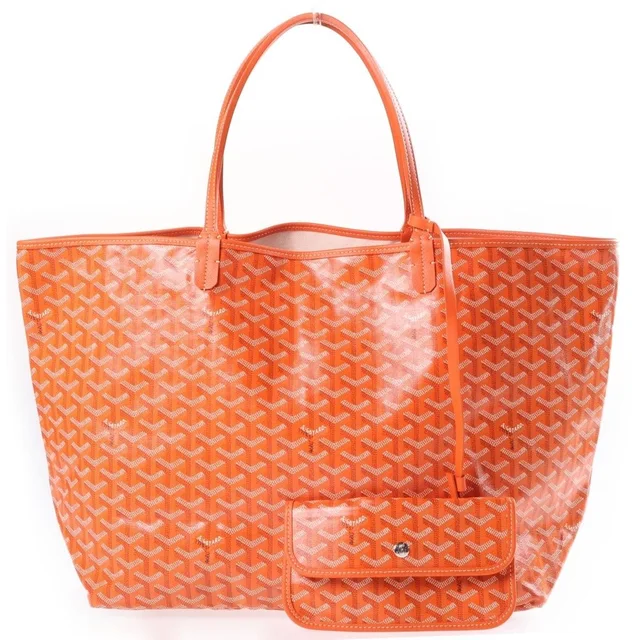Goyard Saint Louis GM Leather Tote Bag Orange in Orange Leather from The Reluxe