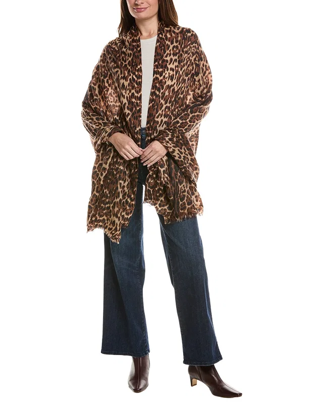 Sofia Cashmere sofiacashmere Leopard Print Lightweight Cashmere Scarf, image 1 of 1 from Rue La La