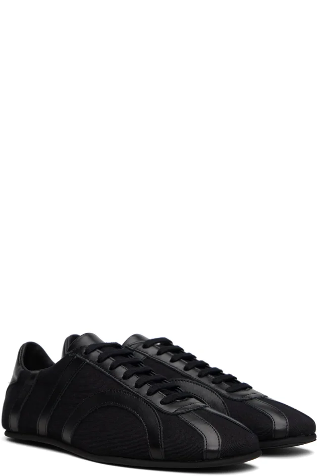 TOTEME Black Canvas Sneakers, photo 4 of 4 from SSENSE